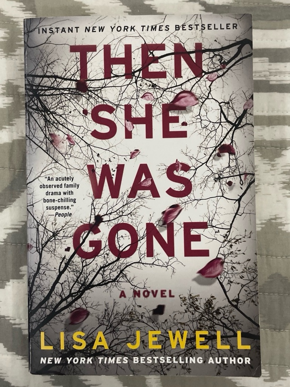 Then She Was Gone Decorative Book Cover Print - Pink Accents